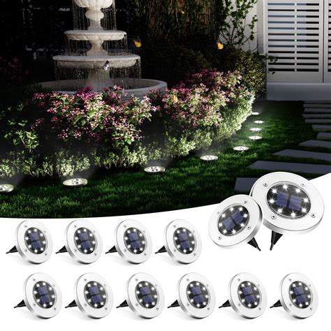 led solar lights outdoor waterproof|SOLPEX Solar Ground Lights, 12 Pack Solar Lights Outdoor Waterproof, 8.